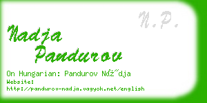 nadja pandurov business card